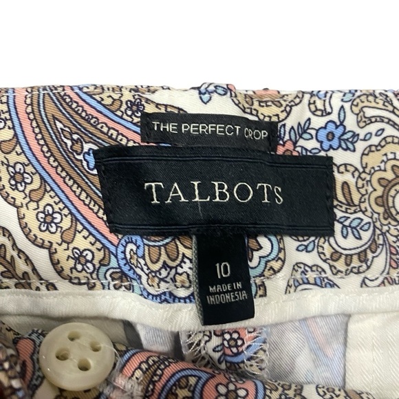 Talbots Paisley Print The Perfect Crop Ankle Pants Size 10 - Picture 3 of 5